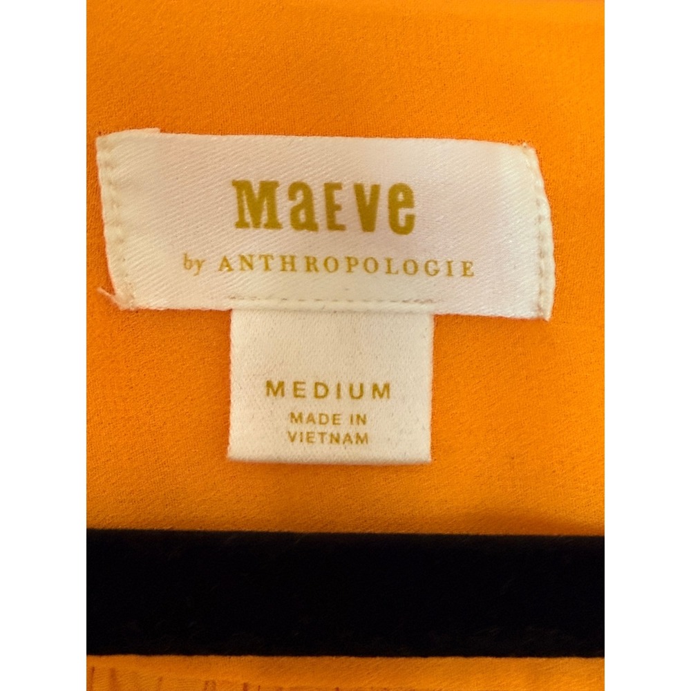 Maeve Anthropologie Orange Sleeveless Wrap Tie Side Blouse Smocked Back Medium - Picture 5 of 6